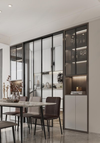 现代餐厅3D模型下载